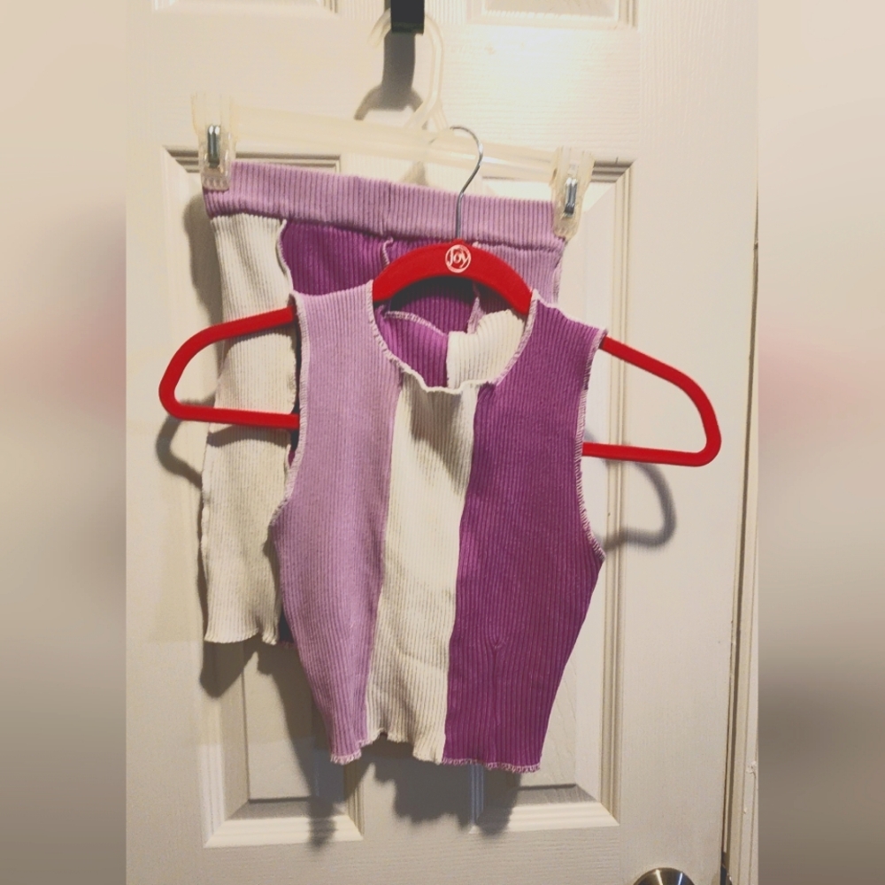 Immodel 2 piece color block short set